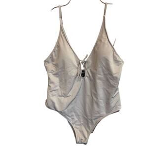 L.A. Hearts Women's XL Silver One Piece Swimsuit Open Back